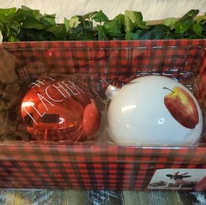 Rae Dunn #1 TEACHER Ornaments